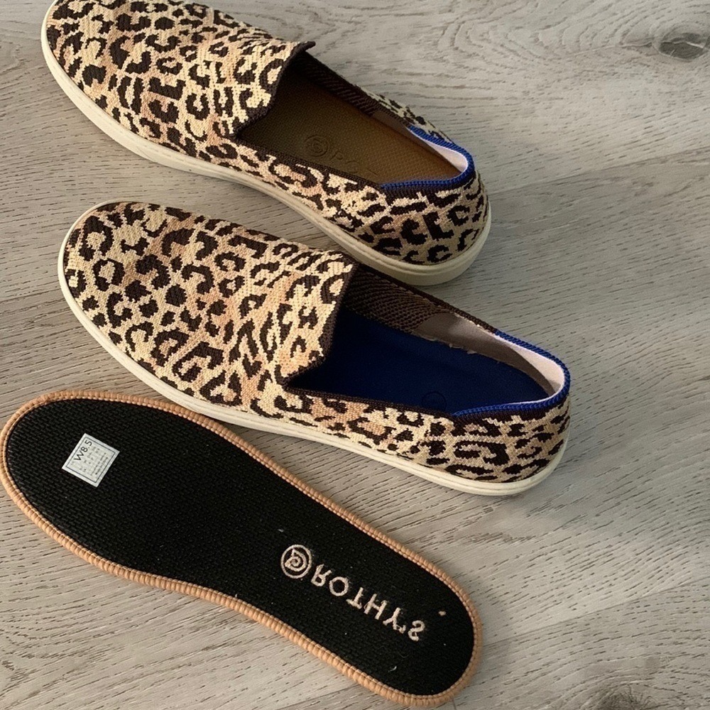 Rothy's Camo Cat 'The Sneaker' slip on W8.5 animal print washable - Picture 4 of 15
